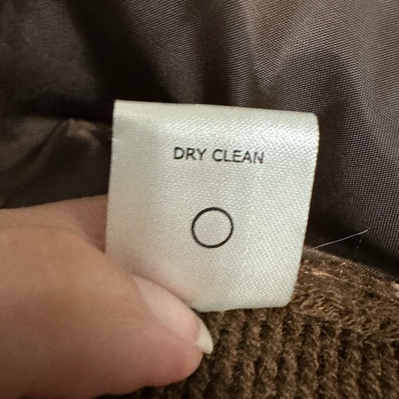 Faux Fur Brown Feathery Vest with Sweater Back. - Picture 10 of 12